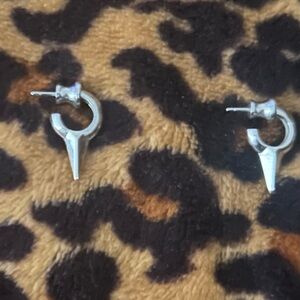 Melinda Maria Baby Gabriella  Spike Silver Hoop Earrings